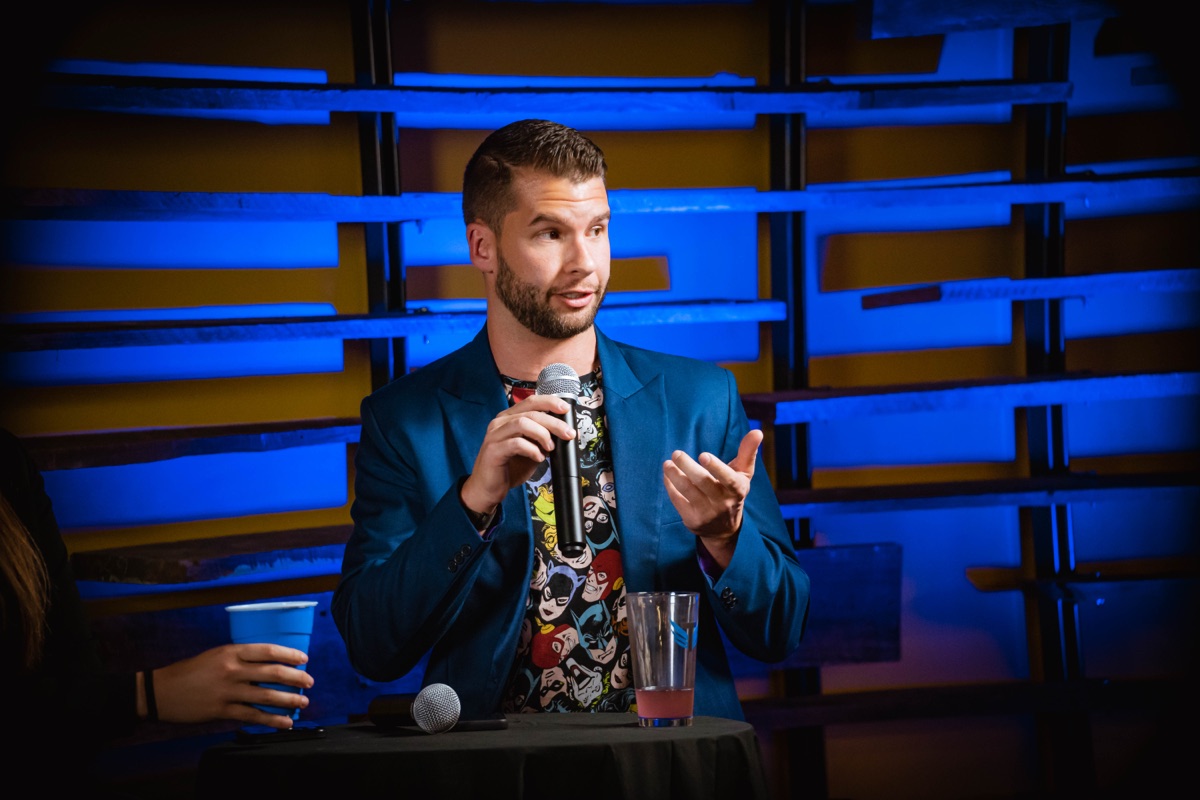 Stefan Friend speaking at an OpenClaw Community Night event at Tabbris, Charlotte